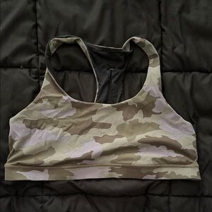 lululemon athletica Green Camo Racerback Sports Bra